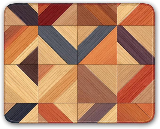 Imitation Wooden Tile Pattern, Brown Aesthetic Computer Mouse Pad, 26x21cm