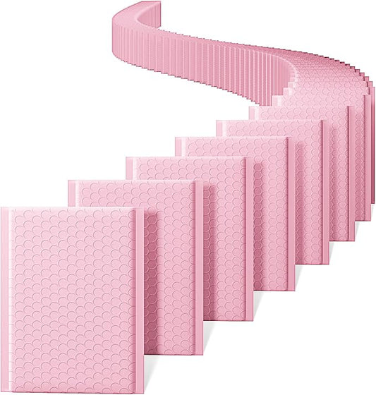 METRONIC Bubble Mailers 6x10 Inch 100 Pack Light Pink Bubble Mailer Usable Size 6x9" Waterproof Padded Envelopes Self-Seal Cushion Mailing Envelopes Bubble Padded for Shipping Makeup Jewelry