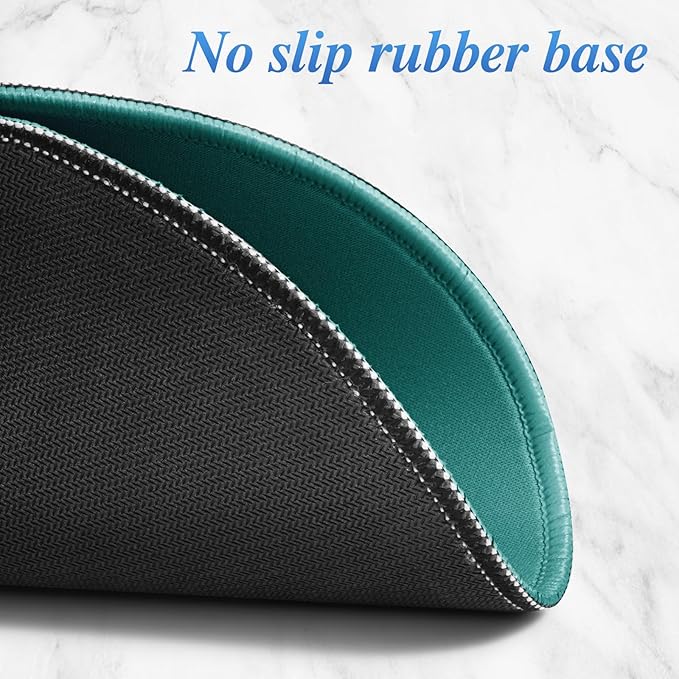 Round Mouse pad, high-end Texture, Sewn Edge Design, Anti-Slip Rubber Base. 8.6 x 8.6 inches (Dark Green)