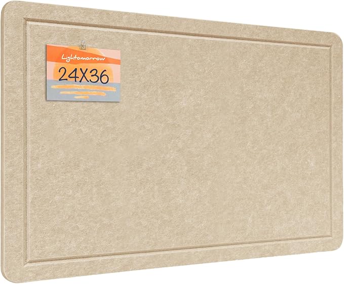 Felt Bulletin Board 36x24 inches, Decorative Pin Board for Home & Office | Cork Board Alternative for Wall with Push Pins, Display Mood Board for Photos, Notes & Reminders