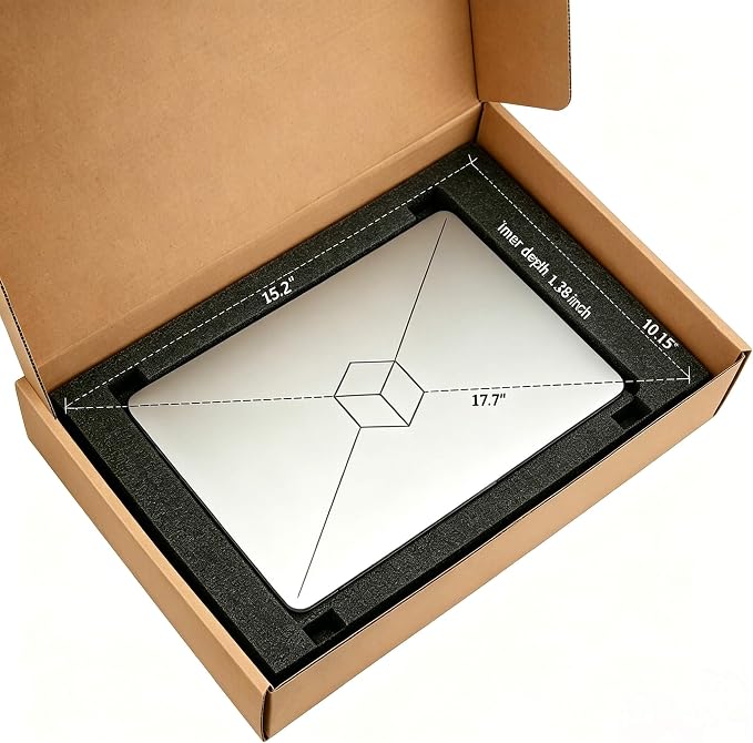 Laptop Box Great for Laptop Computer Shipping or Storage | Laptop Shipping Box Cardboard Mailing Boxes Great for Laptop Computer Shipping, Adjustable DIY Foam Fits Most Laptops (Black)