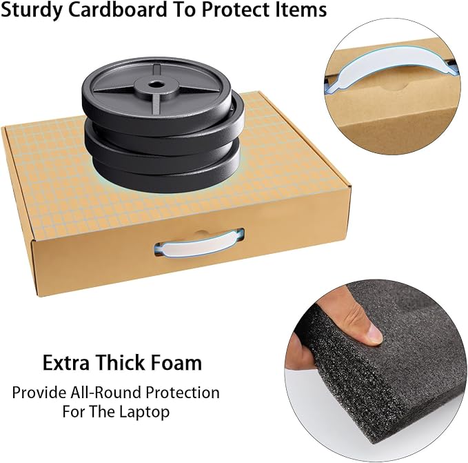 Laptop Shipping Box with Protection Foam, Fit Up to 17 Inches, Notebook Laptop Boxes for Packaging Small Business, Cardboard Computer Container for Shipping