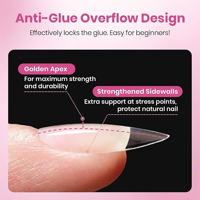 Beetles Gel Nail Tips Flat-X - Square Short, 160pcs 16 Sizes, Pre-Etched Half Matte Full Cover Soft Acrylic False Nail Tips Clear Press on Easy DIY Extension Salon for Flat & Natural Nail Beds
