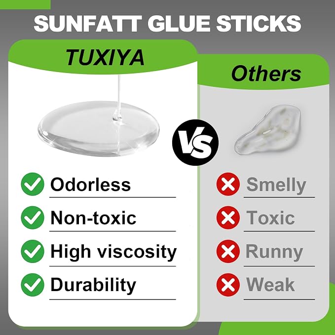 TUXIYA 600 Pack Mini Hot Glue Sticks,0.27"×4" Glue Gun Sticks | Clear Mini Glue Sticks for Hot Glue Gun, Quick Bonding for Crafting & DIY, Arts and Crafts