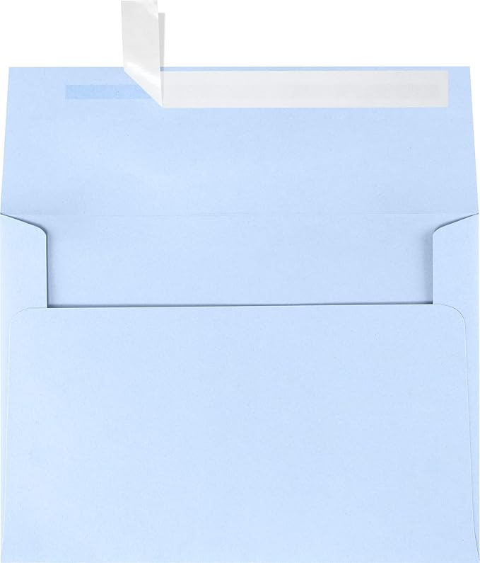LUXPaper A7 Invitation Envelopes | Peel & Press | 5 1/4" x 7 1/4" | Baby Blue | 80lb. Text | 500 Qty