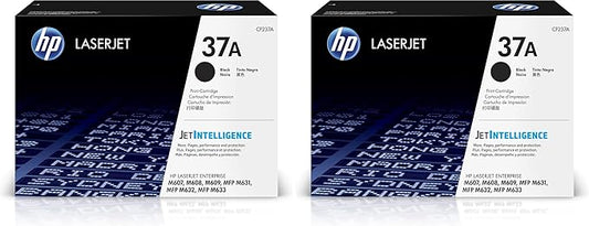 HP 37A Black Toner Cartridge | Works LaserJet Enterprise M607,M608,M609 Series,LaserJet Enterprise MFP M631,M632,M633 Series | CF237A,(Pack of 2)