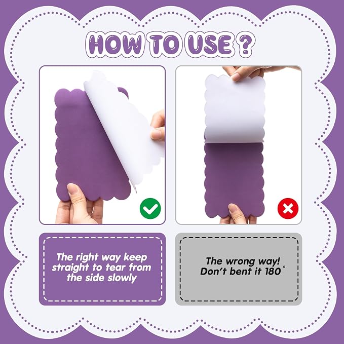 Eaasty 8 Pack Scalloped Sticky Notes 4" X 6" Purple Memo Pads | Aesthetic Cute Wavy Edges, Self-stick for School Office Desk, 240 Sheets Bulk, Pretty Design for Reminders Planning