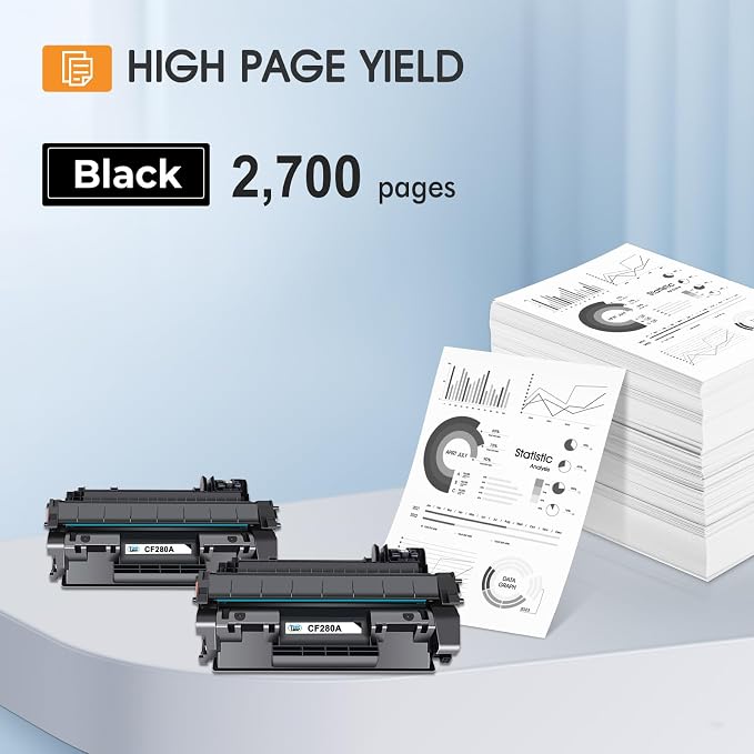 80A CF280A Toner Cartridge Black M401dn Compatible for HP CF280A CF280X 80X | Compatible for HP 80A Toner LaserJet Pro 400 M401n M401dn MFP M425dn M401dne M401dw M425dw M401 M425 Printer Ink 2-Pack