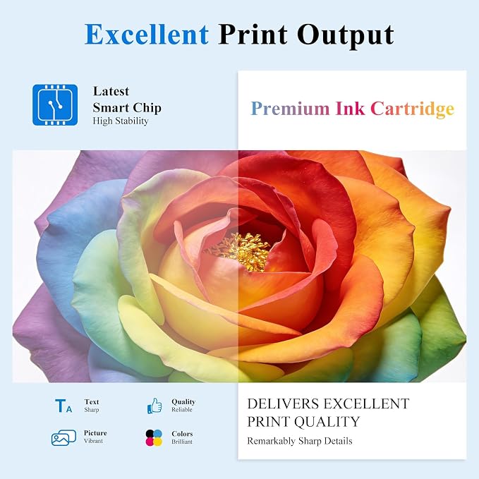 910XL Ink Cartridges Combo Pack Replacement for HP 910 Ink Cartridges | High-Yield 4-Pack Black and Color Work with HP Printer 8010 8012 8018 8022 8020 8022 8023 8024 8025 8026 8028 8030 8035 printers