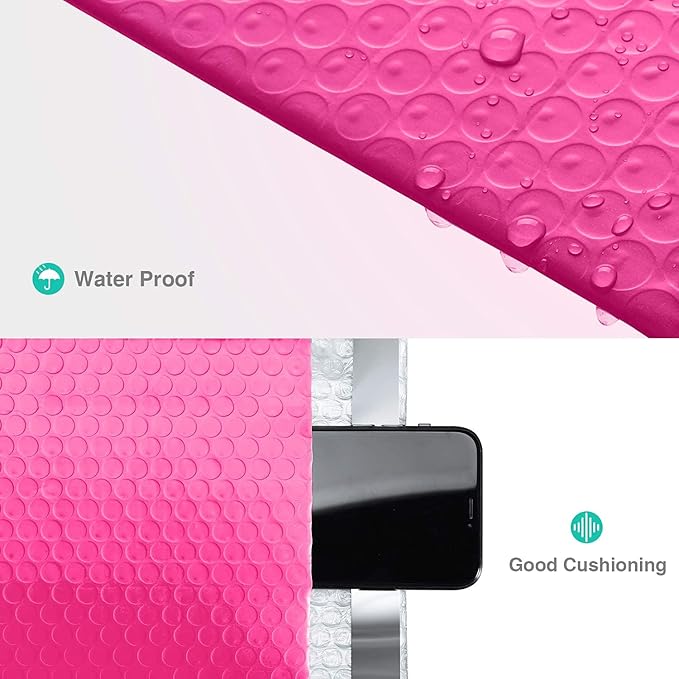 GSSUSA Padded Poly Mailers 6x10 Inches Bubble Mailer Envelopes Small Packaging Mailing Envelope Bags Shipping Bag Bulk Pack Self Seal Package Mail Packing Business Supplies, Pink Case of 600