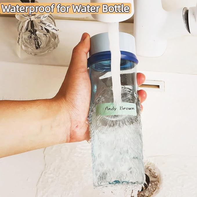 Waterproof Removable Labels Name Tags with Pen Adhesive Name Stickers | 320Pcs for Water Bottles, Baby Daycare, Kids School Supplies, Home Office Organization