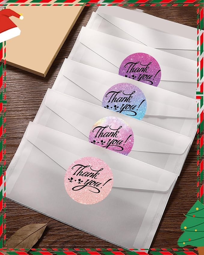 2 x 2 Round Thermal Labels, Thermal Printer Label Stickers for DIY Logo Design, Name Tag, Addressing, Food Labeling, Office Supplies, Shipping Thanks Card, 2 inch 500 PCS/Roll, 4 Color