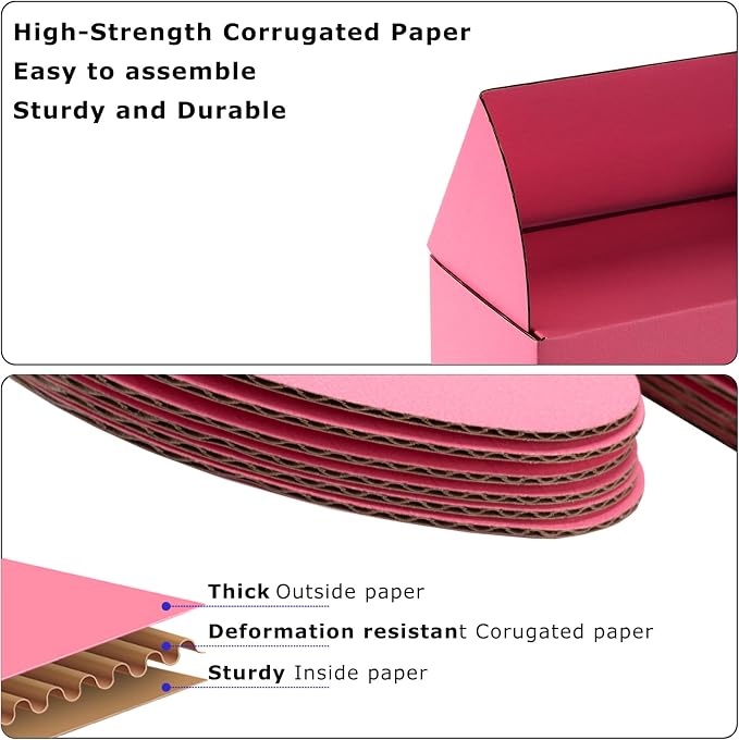 7x5x4 inch Pink Shipping Boxes for Small Business- Set of 25 | Sturdy ECT 32 Corrugated Cardboard Mailer Boxes, Easy Assemble for Packaging, Mailing, Gift