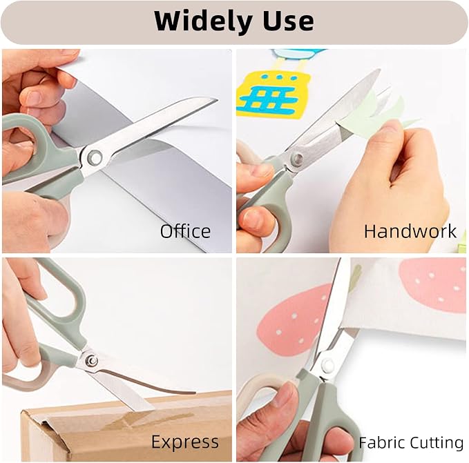 Multipurpose Scissors, Comfort-Grip Handles Sharp Scissors for Office Home School Craft Sewing Fabric Supplies (6", Green)