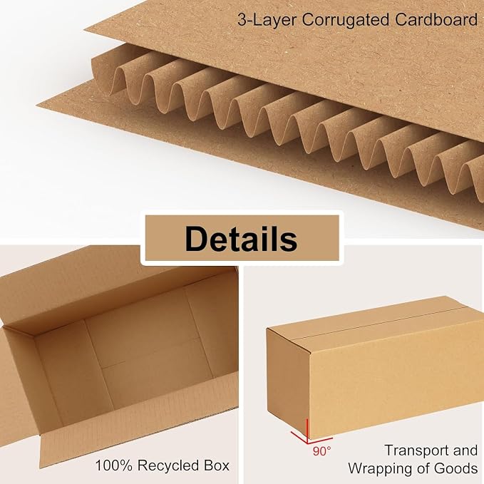 EdenseeLake 40 Pack 4x4x4 inches Shipping Boxes Small Cardboard Boxes for Packing, Moving, Mailing, Brown