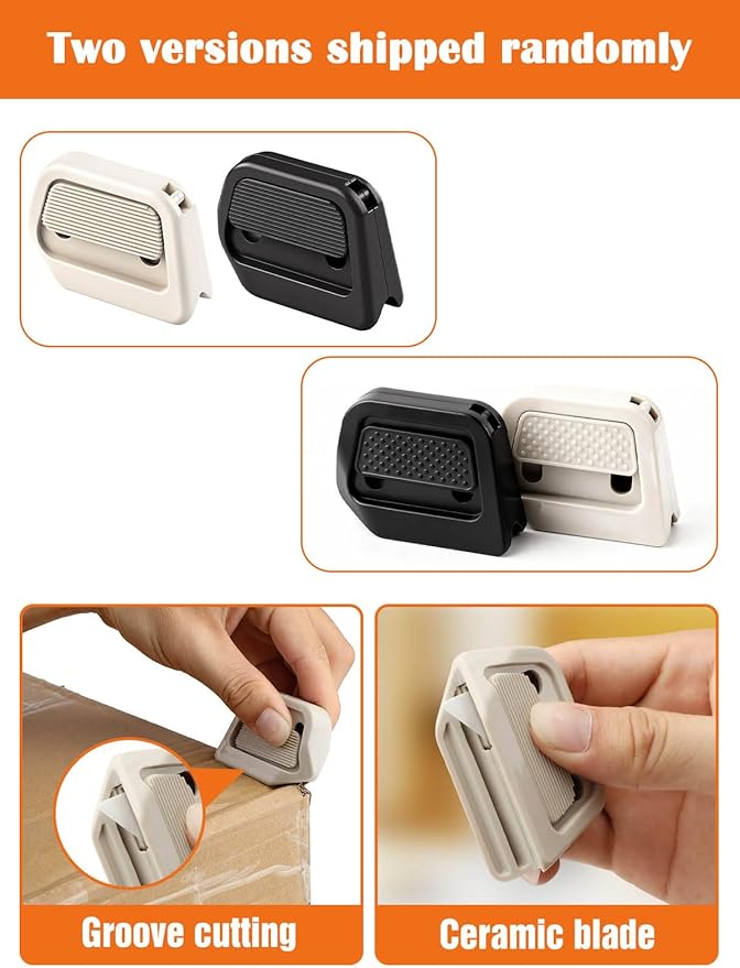 2 PACK Auto-Retractable Mini Box Cutter, Ceramic Blade, Magnetic Attachment, Keychain Box Opener, Specifically Designed for Opening Express Delivery Boxes