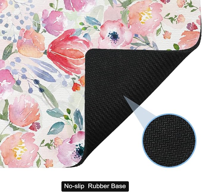 Small Mouse Pad Cute, Mini Mouse Pads for Wireless Mouse and Laptop, Travel Mousepad with Designs - Colorful Floral, Portable Mousepads - 5.5 x 7 in, Desk Decor for Women