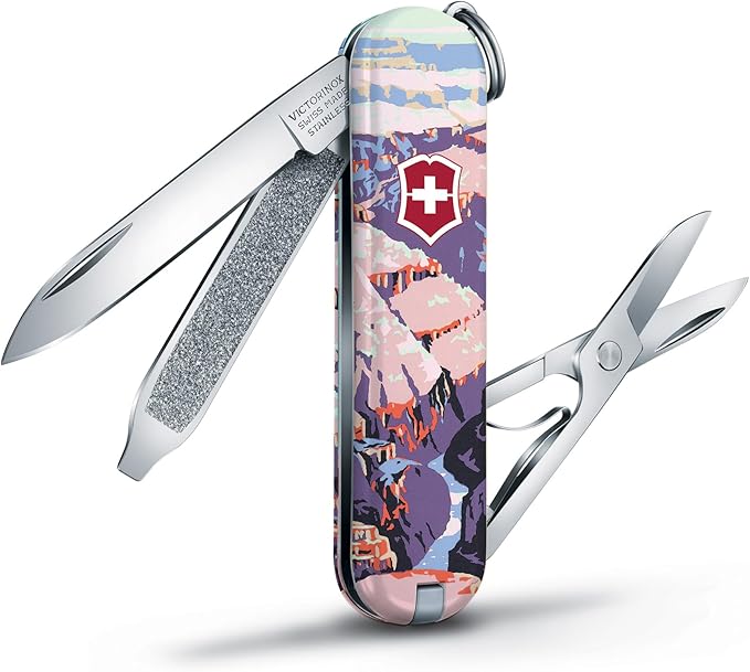 Victorinox Classic SD Swiss Army Knife, Compact, 7 Functions, Swiss Made Pocket Knife with Small Blade, Screwdriver and Key Ring - Grand Canyon National Park