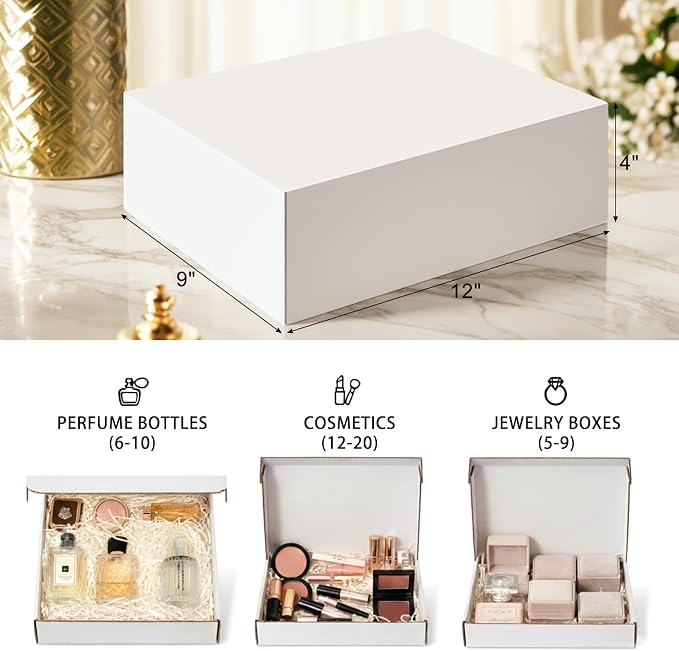 12x9x4 inches Shipping Boxes Set of 20, Corrugated Cardboard Boxes Literature Mailer Boxes Gift Boxes Small Boxes for Shipping Wrapping Mailing Packaging Small Business, White