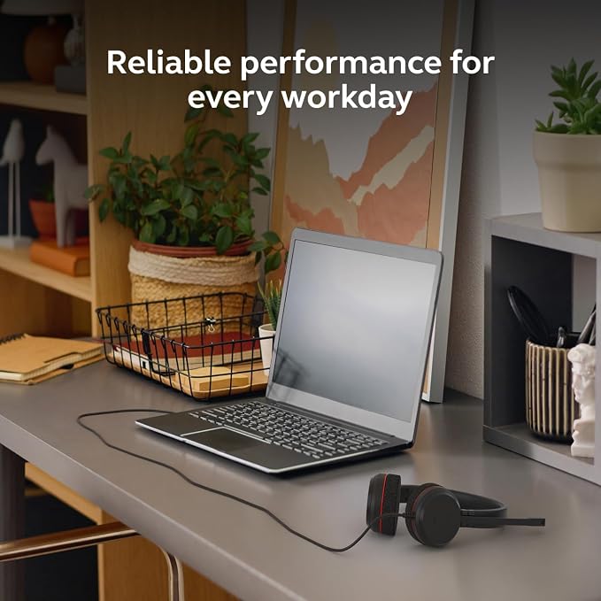 Jabra Evolve 20 (2025 Edition) Wired USB Headset with Microphone, Black | Comfortable Dual-Ear Office Headset, USB-A/USB-C Connection, In-Line Call Control, Ideal for Office and Work from Home Setups