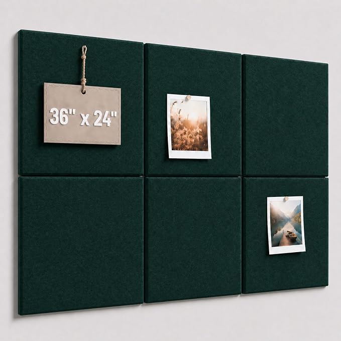 Felt Bulletin Board Tiles, Large Cork Board Alternative,24 x 36 in | 0.35 in modular felt wall tiles for notes, photos, schedules, reminders in offices, classrooms, home and office workspaces