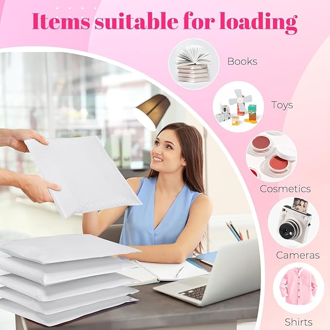 Metronic Bubble Mailer Bulk 10x13" White 500Pack Waterproof Padded Envelopes Self Seal Large Bubble Mailers Cushioning Bubble Envelopes for Shipping,Books,Jewelry Makeup Supplies