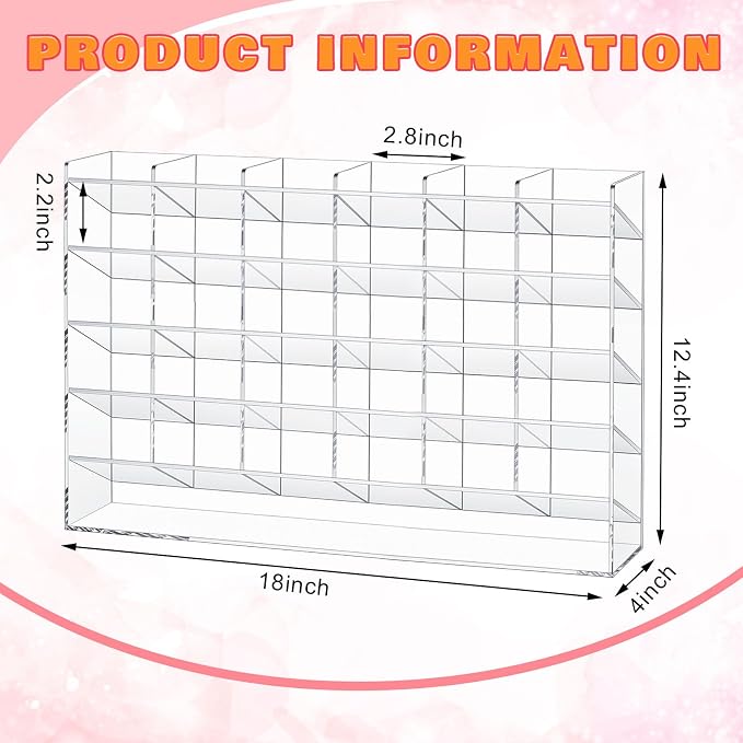 MotiMind Acrylic Pen Organizer Storage for 350 Markers Vertical Marker Organizer Acrylic Pen Display Holder for Office Desk Desktop Stationery Pencil Storage, Clear, 18 x 4 x 12.4 Inch