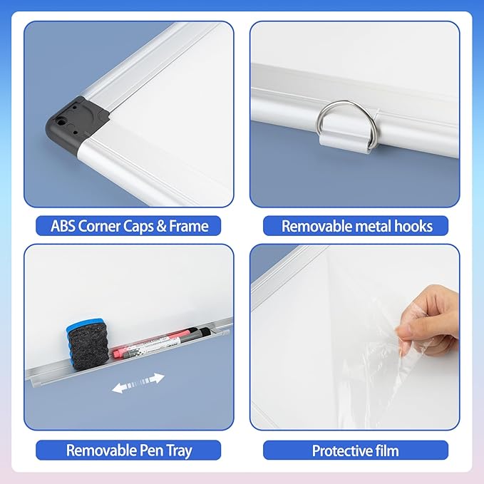 Grtard 36" x 24" Magnetic Dry Erase Board, Large Hanging Magnetic White Board with Aluminum Frame, Smooth Writing Presentation Whiteboard Suitable for Home, Office, Classroom & Kitchen
