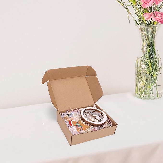 7x5x2 inch Shipping Boxes Set of 6 Brown, Inner Size 6.6x4.6x1.6 inch Cardboard Box Mailers for Small Business Packaging Mailing or Gift Wrapping Giving