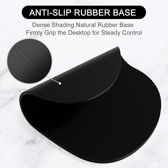 Hsurbtra Mouse Pad, Premium-Textured Small Oval Mousepad 8.7 x 7.1 Inch Black, Thick 3 mm Anti-Slip Waterproof Rubber Pretty Cute Computer Mat for Office Home Gaming Laptop Men Women Kids