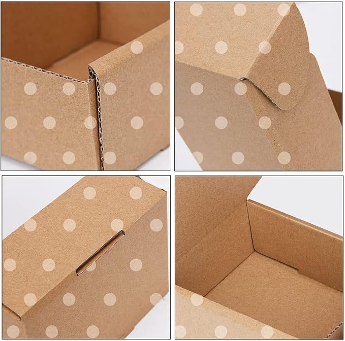 Green Recyclable Cardboard Small Gift Mailer Boxes for Shipping Packaging Craft Gifts Giving Products (Brown, 4 x 4 x 2 Inch)