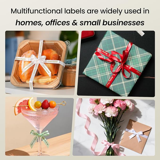 Phomemo Ribbon Printer, A30 Bluetooth Small Label Maker Machine with Tapes | Print Custom Text And Icons For Small Business, Gift Decorations, Fabric Tags, DIY Crafts, Wedding Bouquets & Party Favors