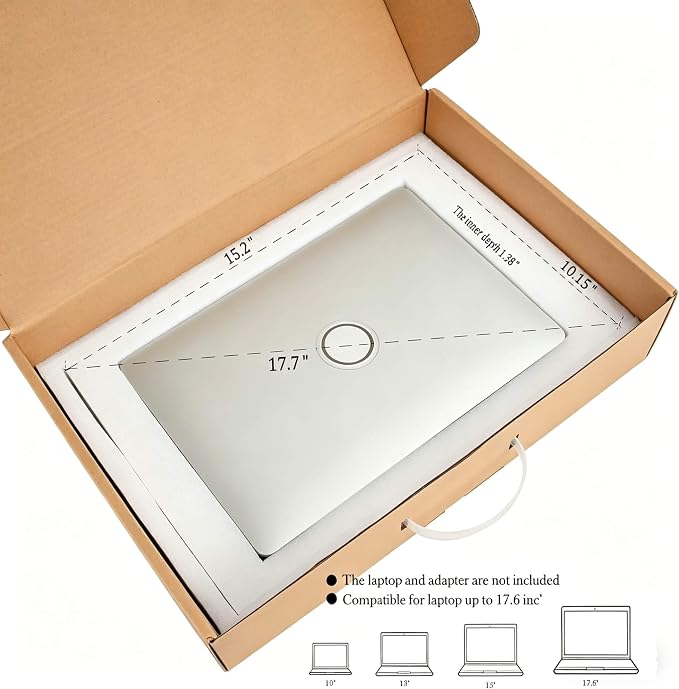 Laptops Box Great for Laptop Shipping | Laptop Boxes with Protection Foam and Carrying Handle Cardboard Secure Mailers Computer Return Box Great for Laptop Shipping