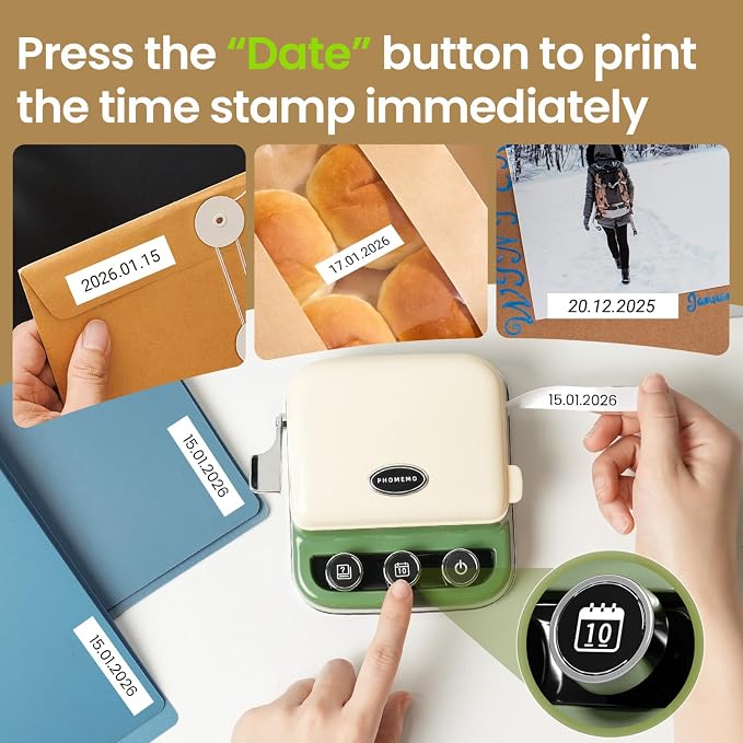 Phomemo P15 Ribbon Printer, Rich Text/Icon Custom Ribbons Mini Bluetooth Portable Label Maker Machine with Tape, Cloth Tag, DIY Craft, Wedding Bouquet, Party Favor, Ribbon Wrap