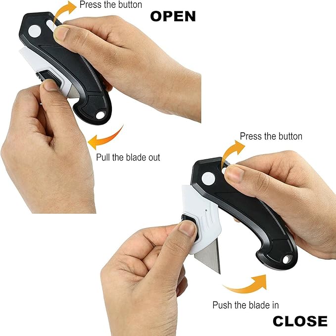 Lightweight Strong ABS Plastic Folding Utility Box Cutter (6 Pack)