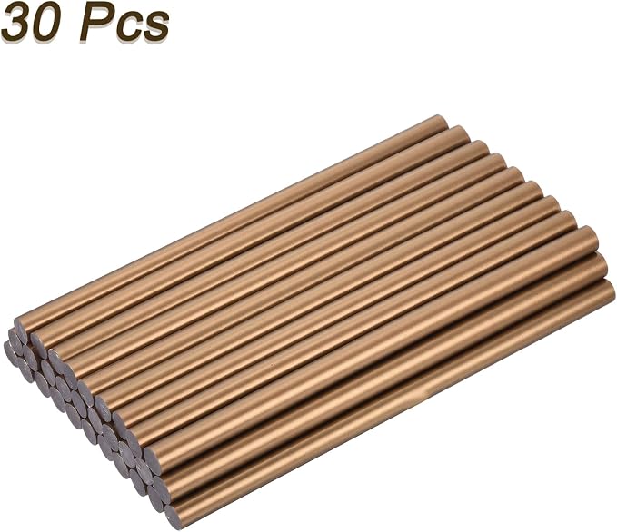uxcell 30pcs Full Size Hot Glue Gun Sticks 8-inch x 0.43-inch High Sticky Large Hot Glue Sticks for Glue Gun, Bronze Gold