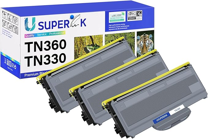 TN360 TN330 3 Pack High Yield Compatible Black Toner Cartridge Replacement for Brother TN360 TN-360 TN330 TN-330 Toner Work with HL-2170W HL-2140 DCP-7040 MFC-7840W MFC-7320 MFC-7340 MFC-7345 Printer