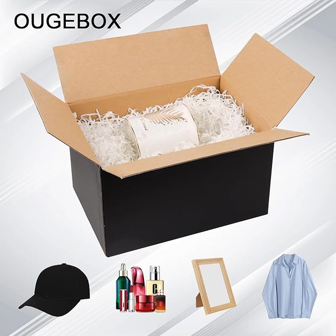 30 Pack 10x7x6 Black Shipping Boxes for Small Business, Corrugated Cardboard Boxes for Shipping Mailing