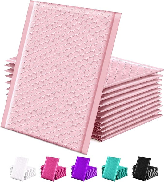 GSSUSA Bubble Mailers 6x10 Inches Padded Envelopes 50 Pack Usable Size 6x9" Small Envelope Bags Shipping Bag Bulk Pack Self Seal Package Mail Packing Business Supplies, Light Pink