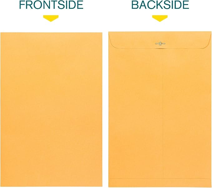 Clasp Envelopes – 10x15 Inches Brown Kraft Catalog Envelopes - 30 Pack - with Clasp Closure & Gummed Seal – 28lb Heavyweight Paper Envelopes for Home, Office, Business, Legal or School.