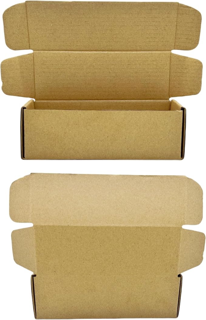 6 x 2 x 2 Inches Small Shipping Boxes Corrugated Packing Box 50 Pack | Kraft Cardboard Gift Boxes Small Business Moving Mailing DIY