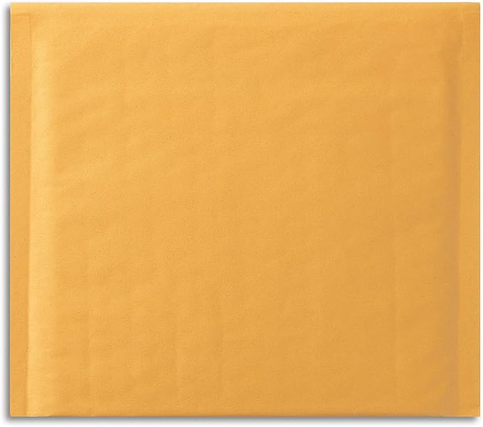 Staples Self-Seal Bubble Cushioned CD/DVD Mailers, 7.25x8 In, 25ct | Kraft cushioned mailers for shipping discs, photos, and small items.