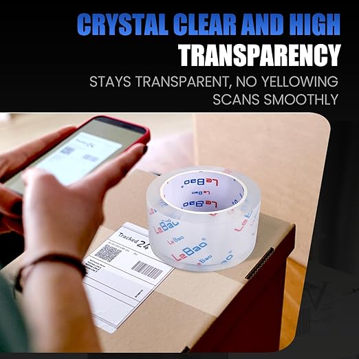 Heavy Duty Packing Tape with Dispenser, Strong HD Clear Packaging Tape, 18 Rolls 1.88 in. x 60 yd. x 2.7MiL, Secure Sealing for Cardboard Moving Boxes Shipping Supplies