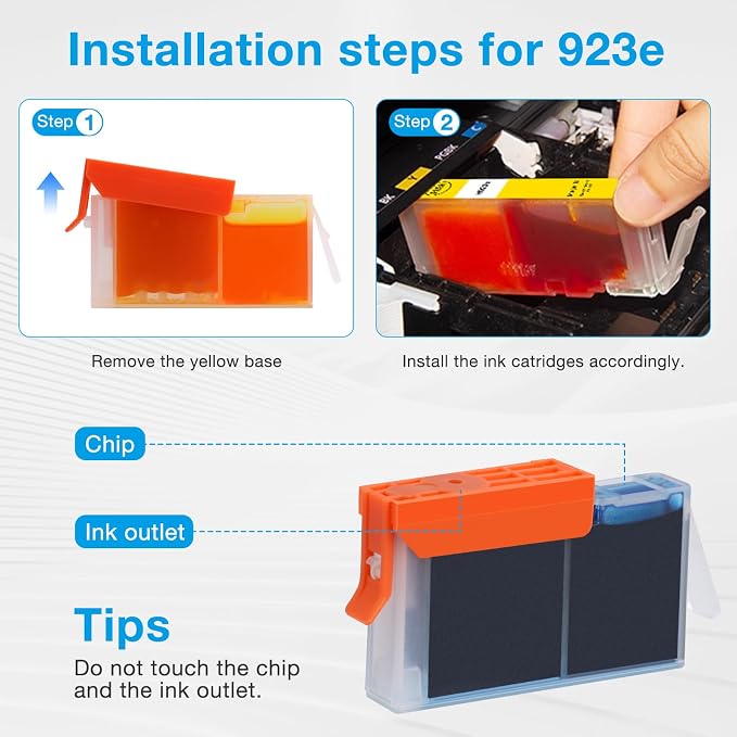 923XL 923e 923 Ink Cartridges Combo Pack Replacement for HP OfficeJet Pro 8135e 8130e 8139e 8138e 8122e 8120 8124e 8125e 8130 8132e 8134e Printer(4 Pack with Chip)