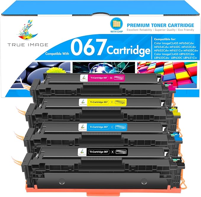 067 067H Toner Cartridge Set MF656Cdw MF654Cdw MF650C LBP632Cdw High Yield | Compatible for Canon 067 Color ImageCLASS LBP633Cdw MF653Cdw MF652Cdw MF651Cw LBP630C LBP631Cw MF655Cdw Printer Ink 4 Pack