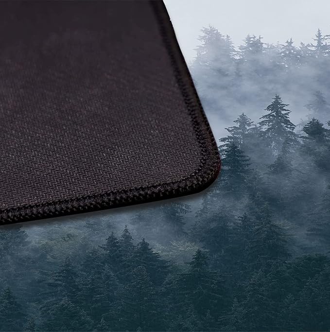 Gray Forest Mouse Pad with Seam Edge Design, Non Slip Rubber Keyboard Pad | Large Extended Mouse Pad; Full Desk Coverage; Waterproof Coating; Stable Anti-Slide Base For Gaming, Office, Study Daily Use