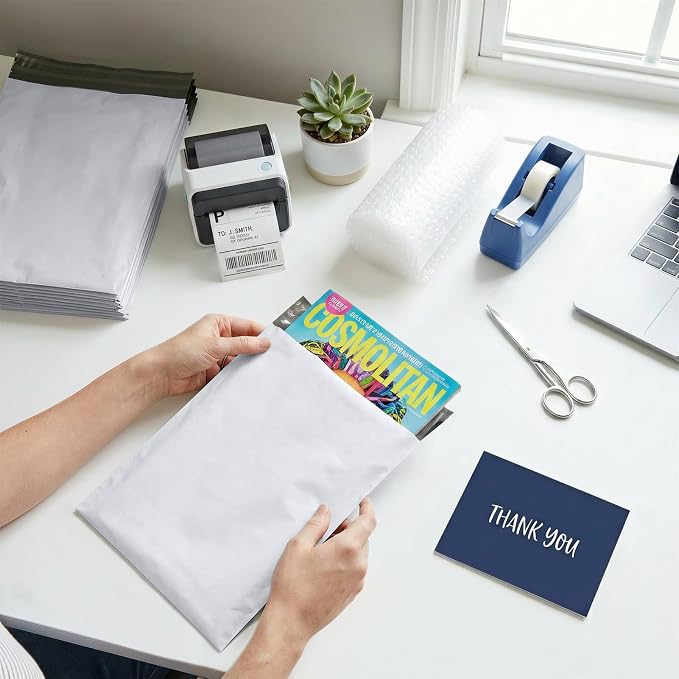 Metronic Poly Mailers 10x13 500 Pack Bulk Small Shipping Bags for Business | Durable Self Seal Shipping Envelopes for Clothes Waterproof Mailers Poly Bags Packaging Mailing Bags for Online Sellers White