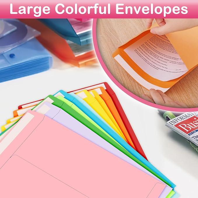 Colored 9 x 12 Envelopes, 20 Pcs Mailing Envelopes, Large Envelope | Manila Envelopes for Mailing, Organize, Storage, Home, Office