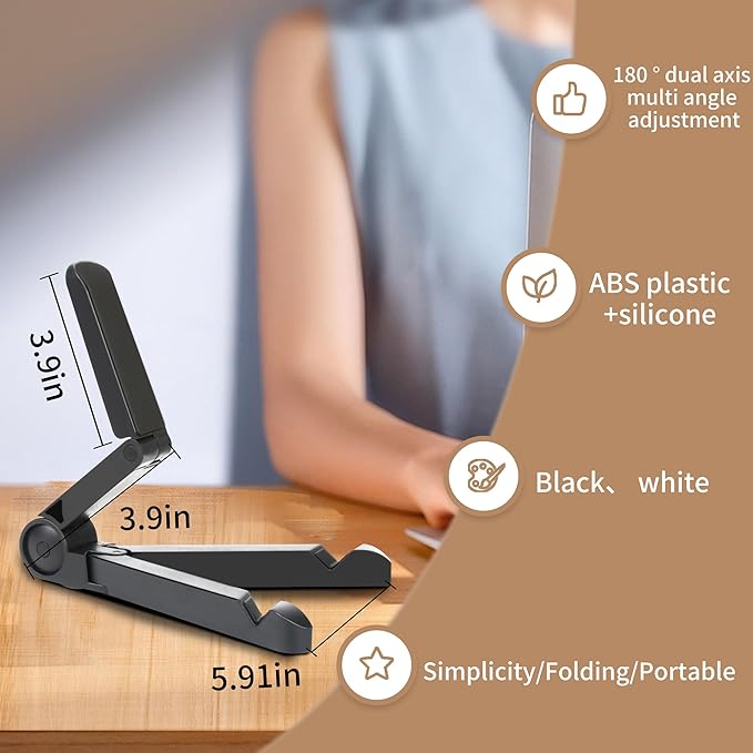 FoldableTablet Phone Stand Holder Portable Monitor Light Weight,iPad for Desk Adjustable Height,Compact Design, Travel Easy Storage, Compatible with MosTablets Kindle Fire and Smart Phones