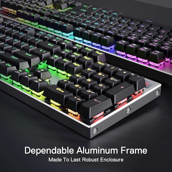 Redragon K556 PRO Wireless RGB Mechanical Gaming Keyboard, 104-Key Aluminum | 0 Delay Tri-Mode BT/2.4GHz/USB-C for More Devices, Rock-Solid Stability, AM-PM Using Durability, Quiet Linear Red Switch